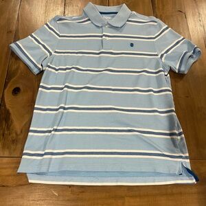 Izod Men’s Short Sleeve Polo Shirt, Size Medium, Blue/White Stripes